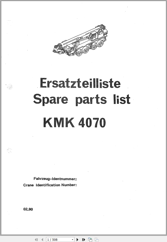Krupp Crane KMK 4070 Spare Parts List 2.1990 EN DE (1)