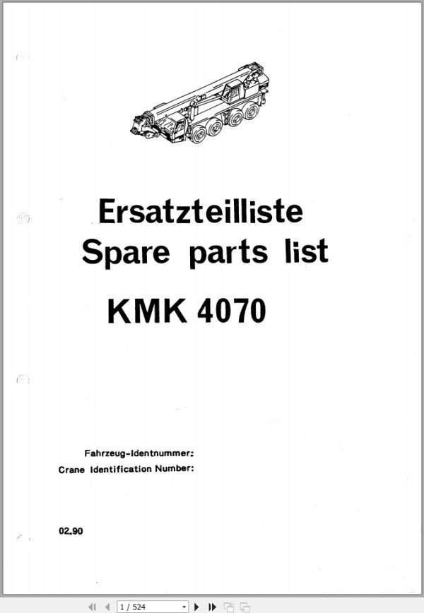 Krupp Crane KMK 4070 Spare Parts List 2.1991 DE EN (1)