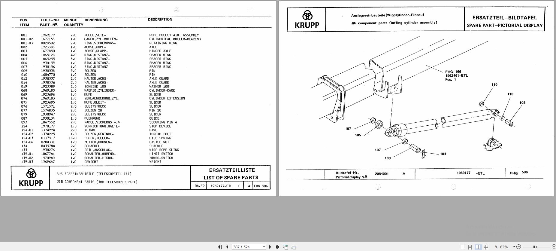 Krupp Crane KMK 4070 Spare Parts List 2.1991 DE EN (2)