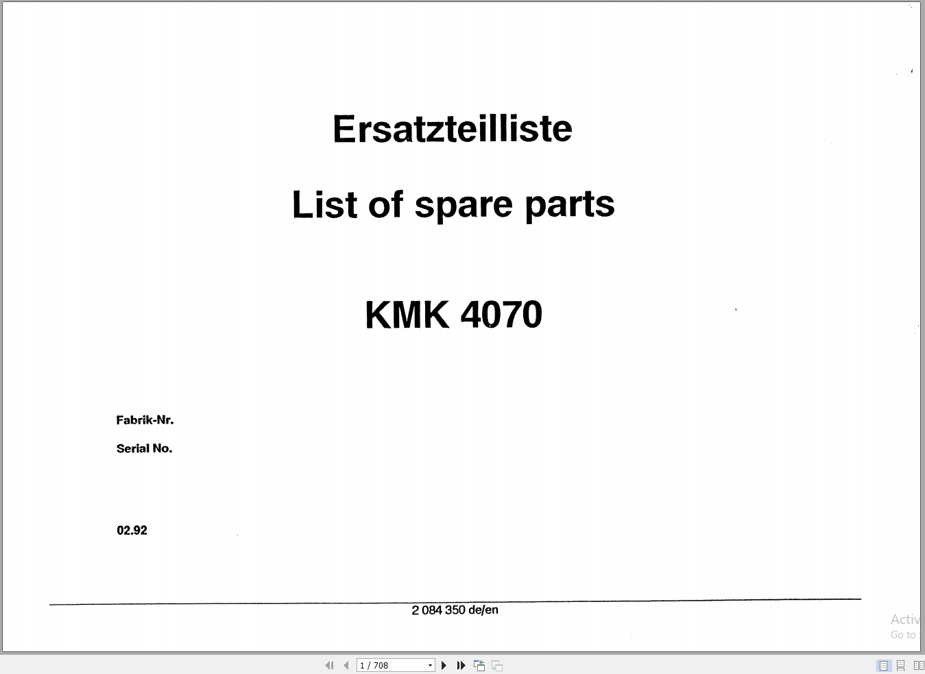 Krupp Crane KMK 4070 Spare Parts List 2084350 1992 DE EN (1)