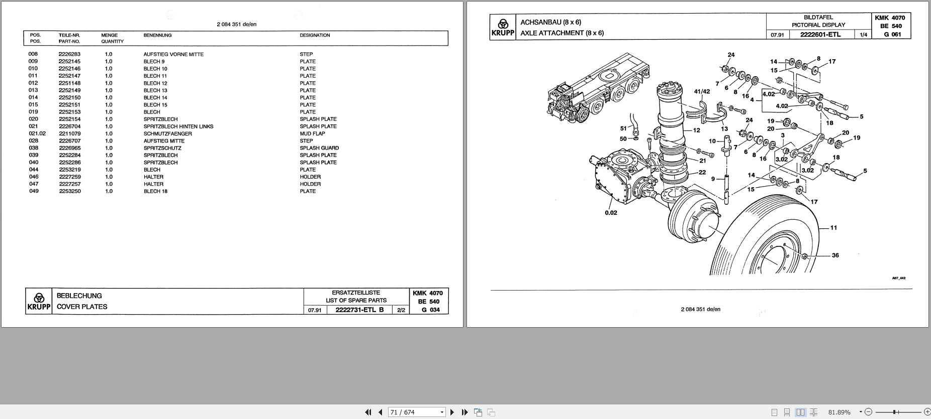 Krupp Crane KMK 4070 Spare Parts List 2084351 7.1991 DE EN (2)