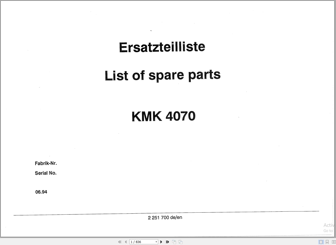 Krupp Crane KMK 4070 Spare Parts List 2251700 6.1994 DE EN (1)