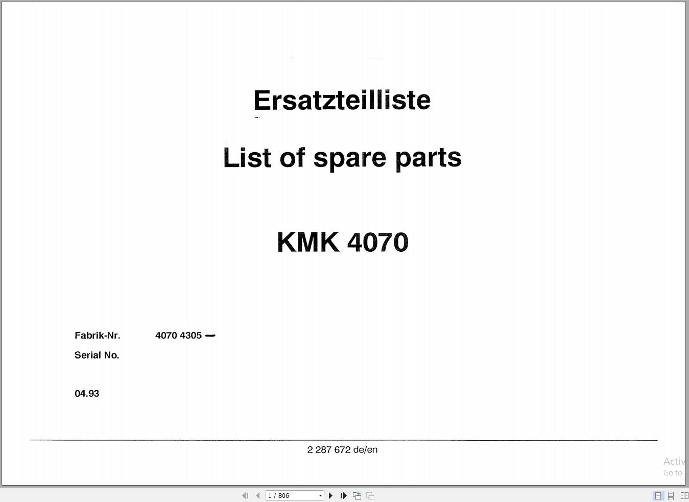 Krupp Crane KMK 4070 Spare Parts List 2287672 1993 DE EN (1)