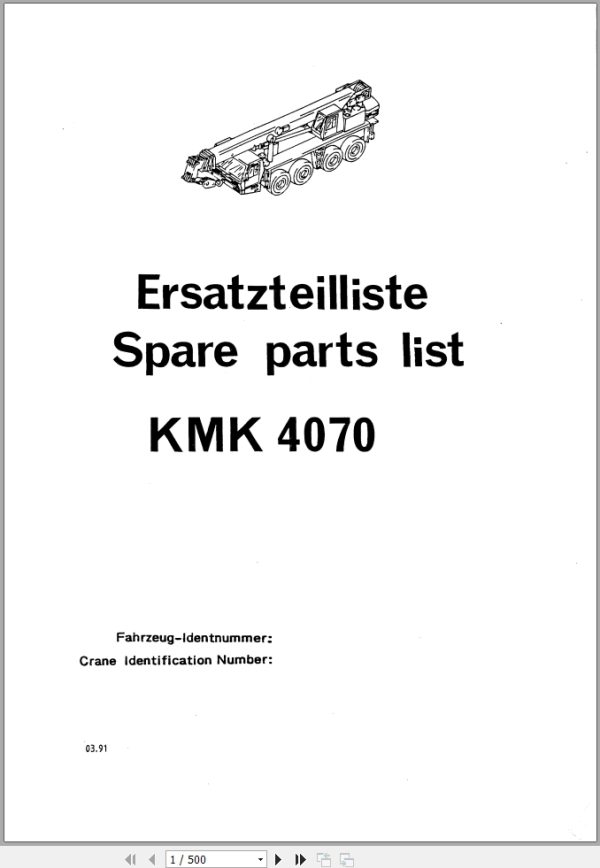 Krupp Crane KMK 4070 Spare Parts List 3.1991 DE EN (1)