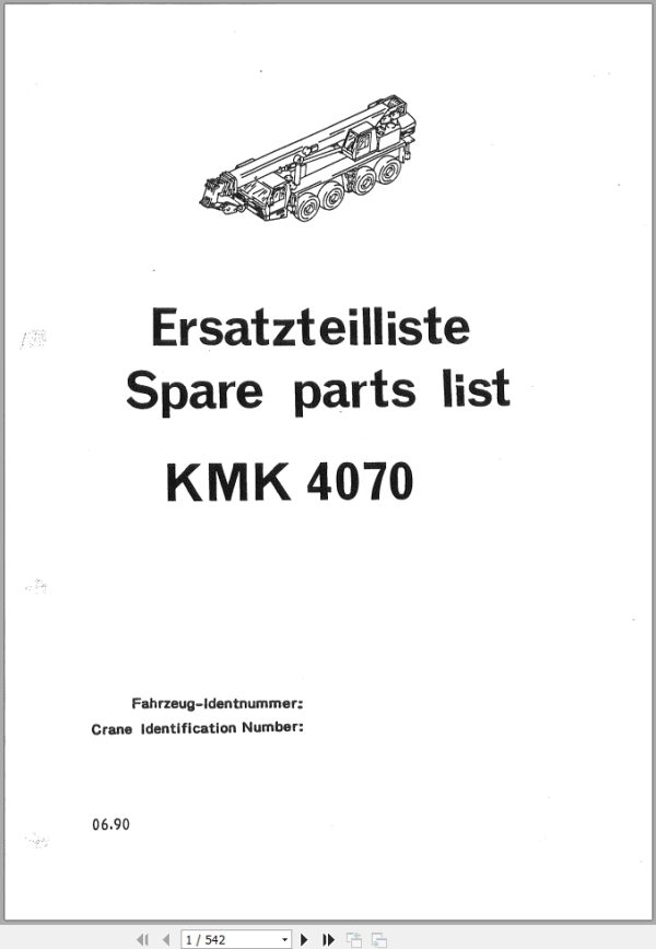 Krupp Crane KMK 4070 Spare Parts List 6.1990 DE EN (1)