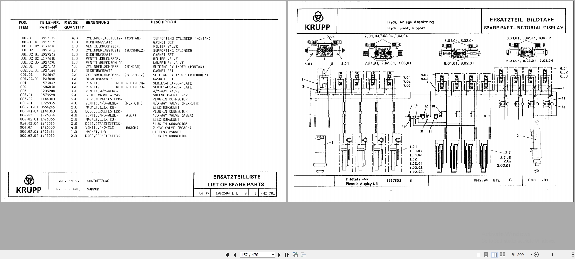 Krupp Crane KMK 4070 Spare Parts List 8.1989 DE EN (2)