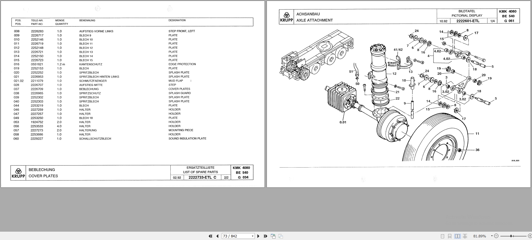 Krupp Crane KMK 4080 Spare Parts List 1928031 1993 DE EN (2)
