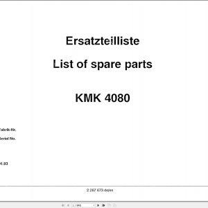 Krupp Crane KMK 4080 Spare Parts List 2287673 1993 DE EN (1)