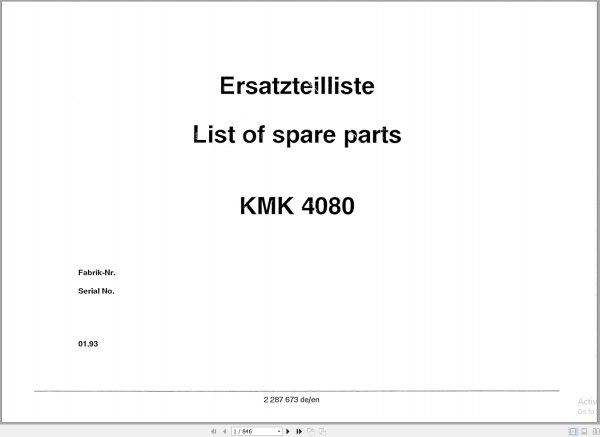 Krupp Crane KMK 4080 Spare Parts List 2287673 1993 DE EN (1)