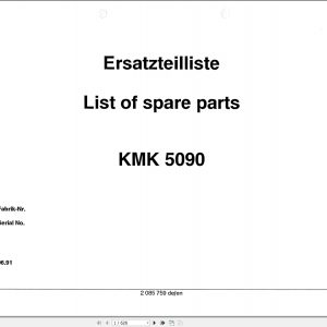 Krupp Crane KMK 5090 Spare Parts List 2085759 6.1991 EN DE (1)