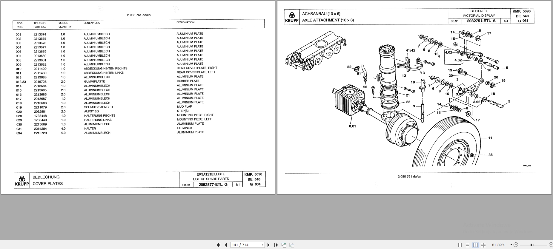 Krupp Crane KMK 5090 Spare Parts List 2085761 8.1991 DE EN (2)