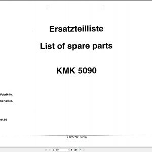 Krupp Crane KMK 5090 Spare Parts List 2085763 1992 DE EN (1)