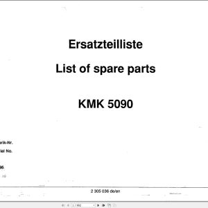 Krupp Crane KMK 5090 Spare Parts List 2305036 1996 DE EN (1)