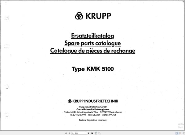 Krupp Crane KMK 5100 Spare Parts List 1998 EN DE (1)