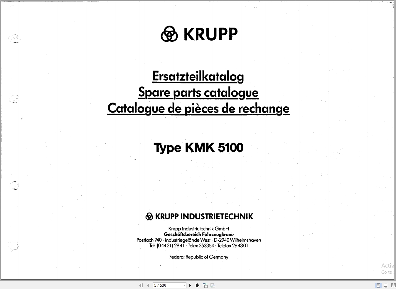 Krupp Crane KMK 5100 Spare Parts List 1998 EN DE (1)