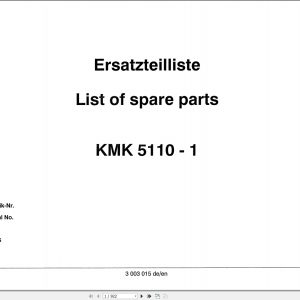 Krupp Crane KMK 5110 1 Spare Parts List 3003015 1995 DE EN (1)