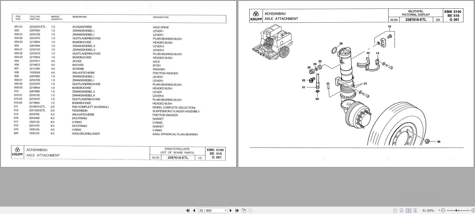 Krupp Crane KMK 5140 Spare Parts List 2802075 9.1993 DE EN (2)