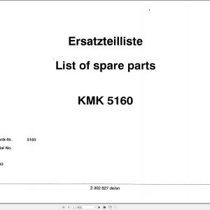 Krupp Crane KMK 5160 Spare Parts List 2302827 1993 DE EN (1)