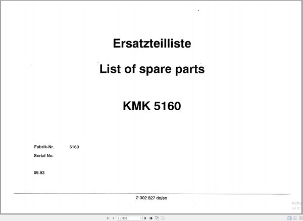 Krupp Crane KMK 5160 Spare Parts List 2302827 1993 DE EN (1)