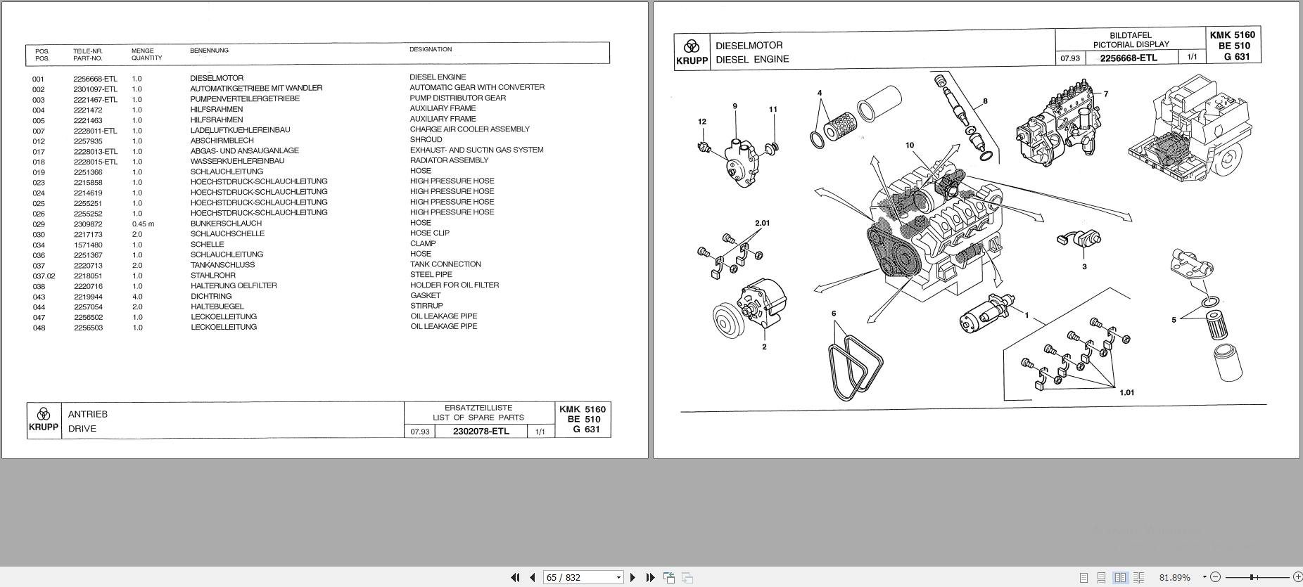 Krupp Crane KMK 5160 Spare Parts List 2302827 1993 DE EN (2)