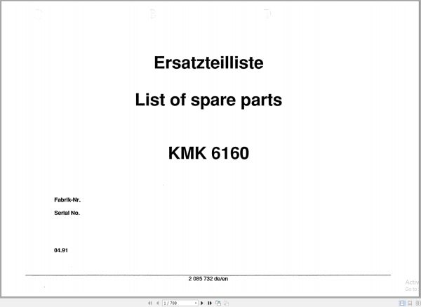 Krupp Crane KMK 6160 Spare Parts List 2085732 1991 DE EN (1)