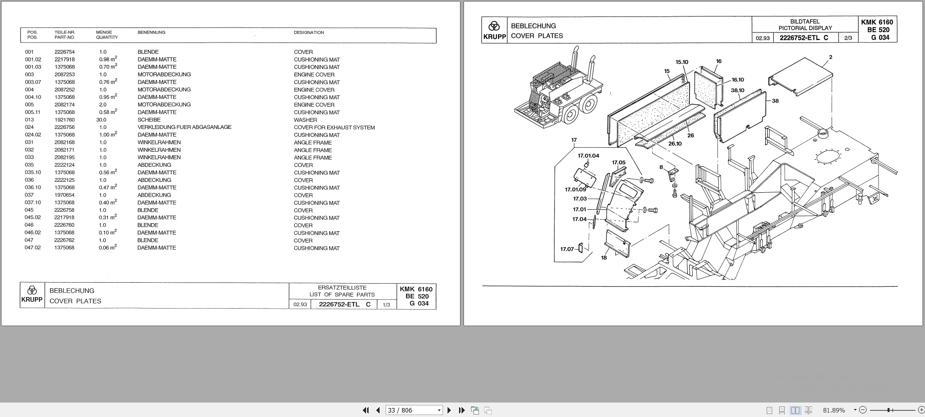 Krupp Crane KMK 6180 Spare Parts List 2287675 1993 EN DE (2)