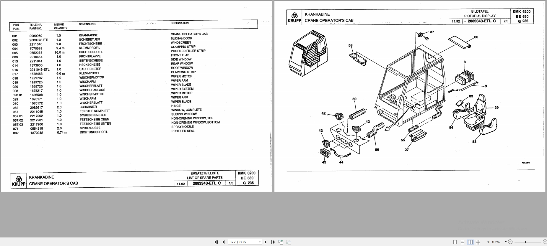 Krupp Crane KMK 6200 Spare Parts List 1928052 1992 DE EN (2)