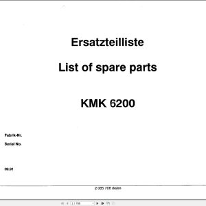 Krupp Crane KMK 6200 Spare Parts List 2085708 9.1991 DE EN (1)