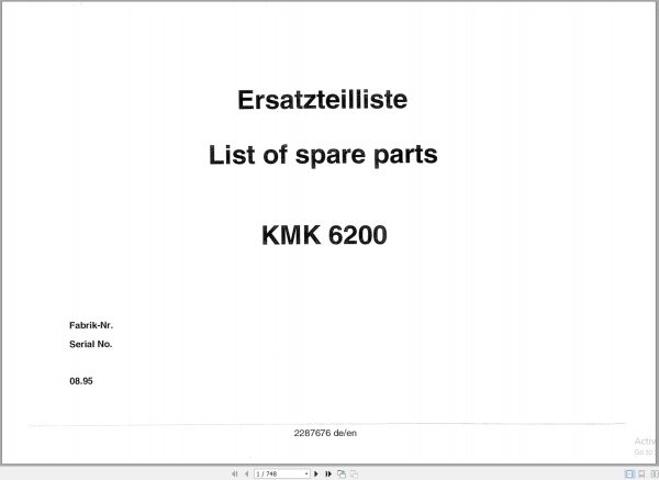 Krupp Crane KMK 6200 Spare Parts List 2287676 1995 DE EN (1)