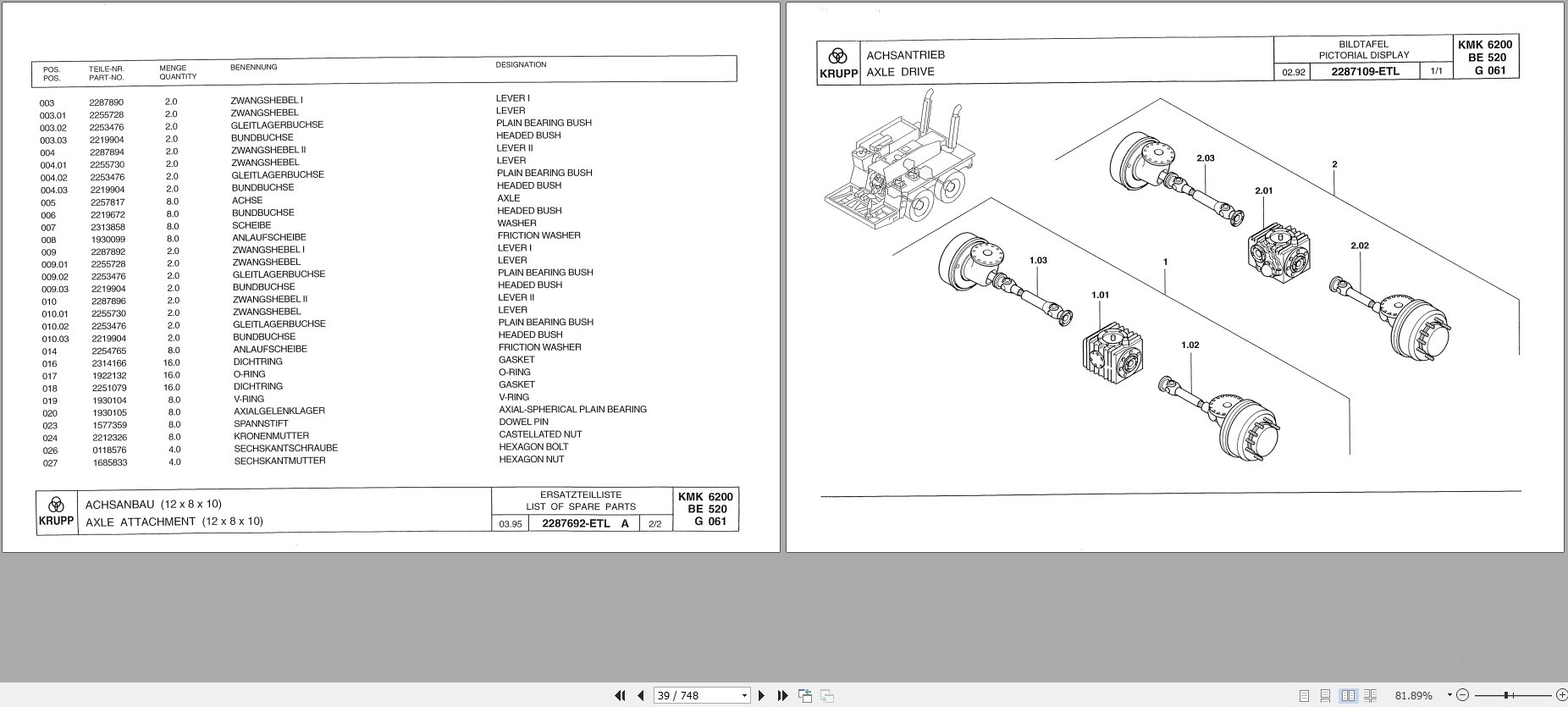 Krupp Crane KMK 6200 Spare Parts List 2287676 1995 DE EN (2)