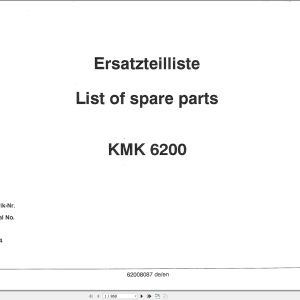 Krupp Crane KMK 6200 Spare Parts List 62008087 1994 DE EN (1)