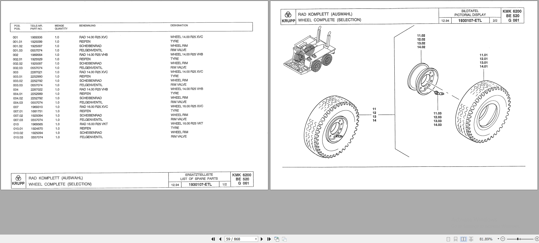 Krupp Crane KMK 6200 Spare Parts List 62008087 1994 DE EN (2)