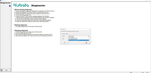 Kubota Diagmaster 22.08.01 Diagnostic Program 9