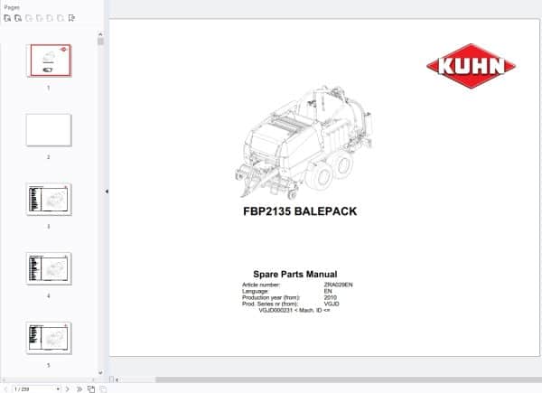 Kuhn Agricultural Spare Parts Catalog PDF 2 (2)