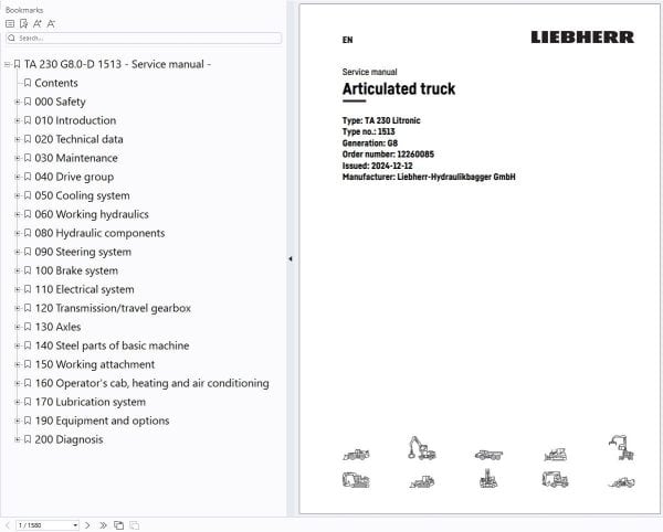 Liebherr Heavy Equipment Service Repair Manual Multiple Language (1)