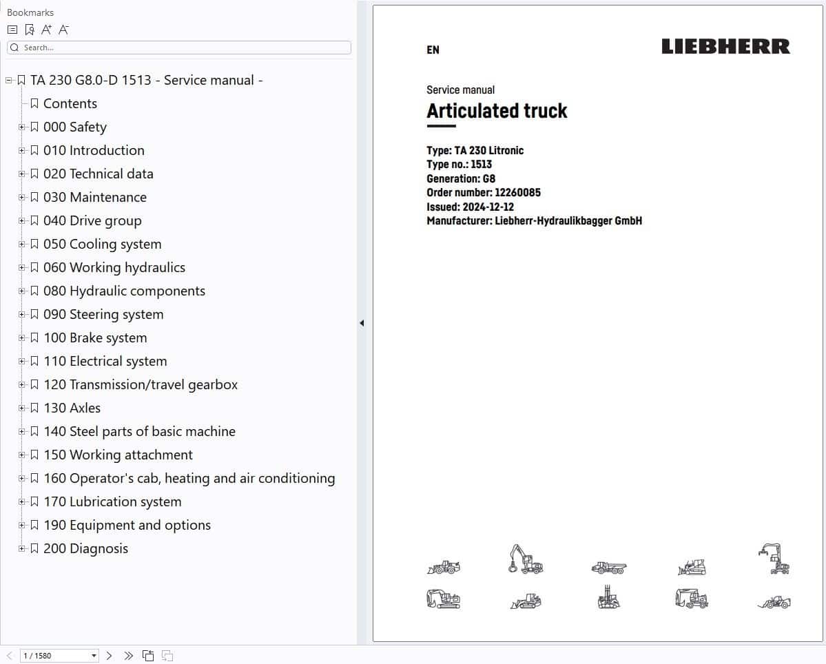 Liebherr Heavy Equipment Service Repair Manual Multiple Language (1)