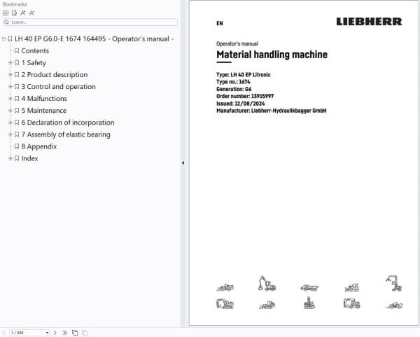 Liebherr Heavy Equipment Service Repair Manual Multiple Language (2)
