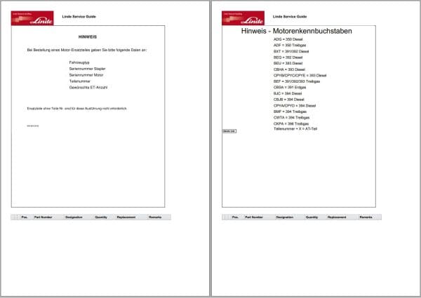 Linde Forklift Series 391 01 H14 H16 H18 H20 Parts manual (1)