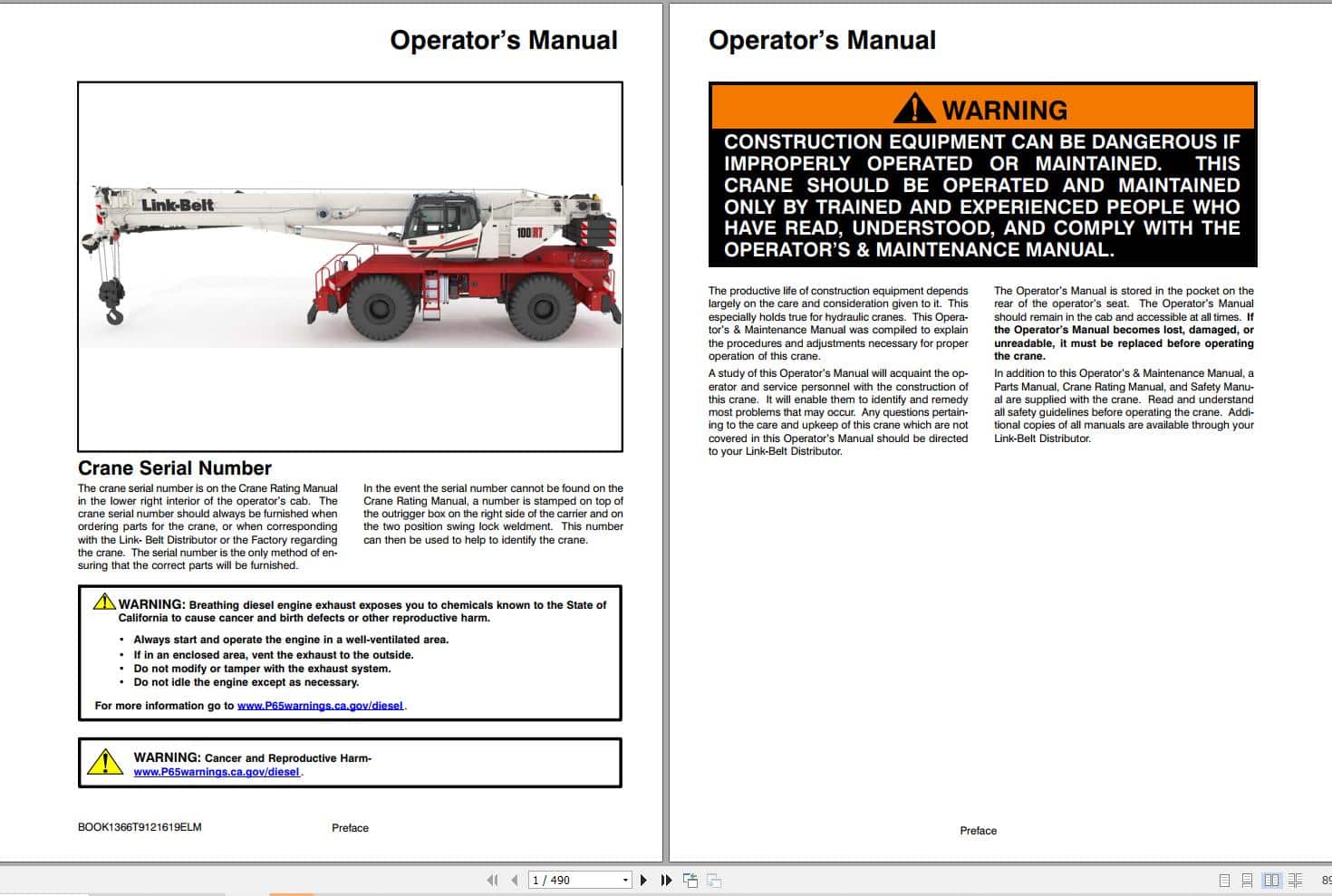 Link Belt Crane 100RT Operation Manual (1)