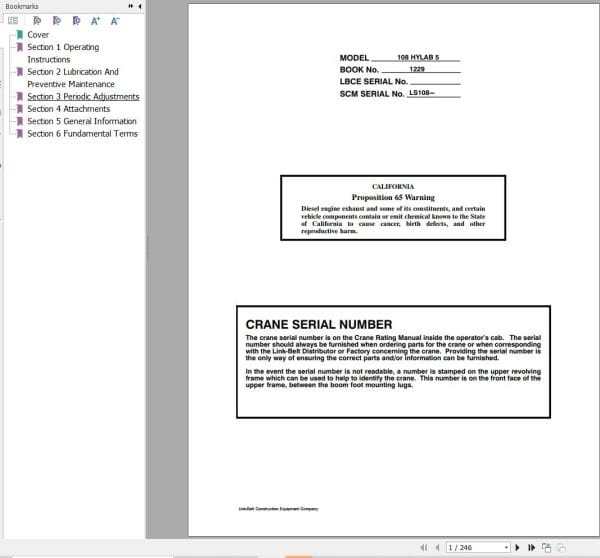 Link Belt Crane 108 HYLAB 5 Operation Manual (1)