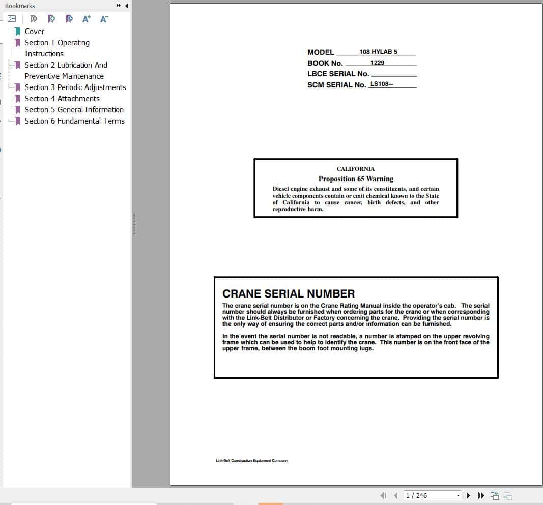 Link Belt Crane 108 HYLAB 5 Operation Manual (1)