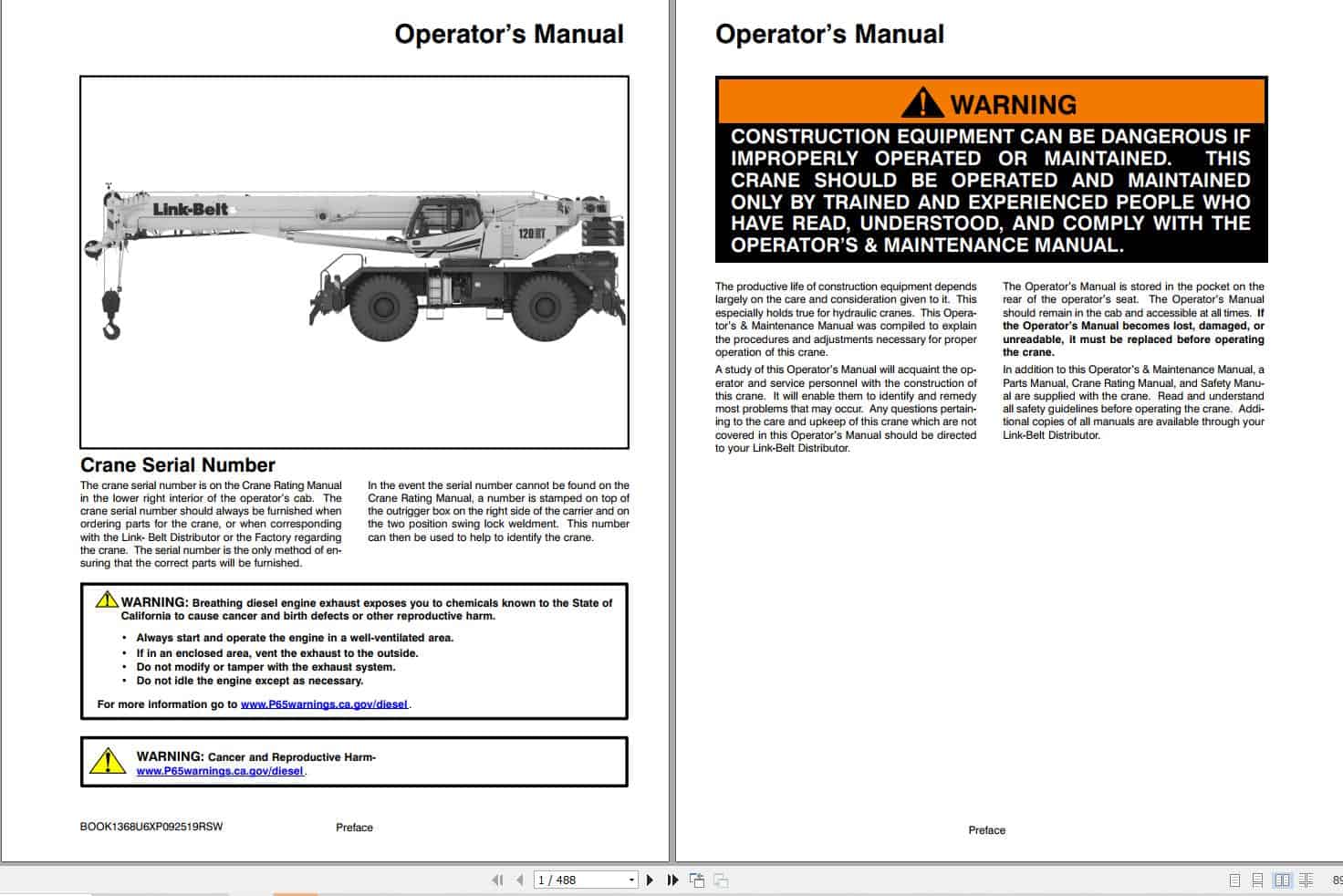 Link Belt Crane 120RTXP Operation Manual (1)