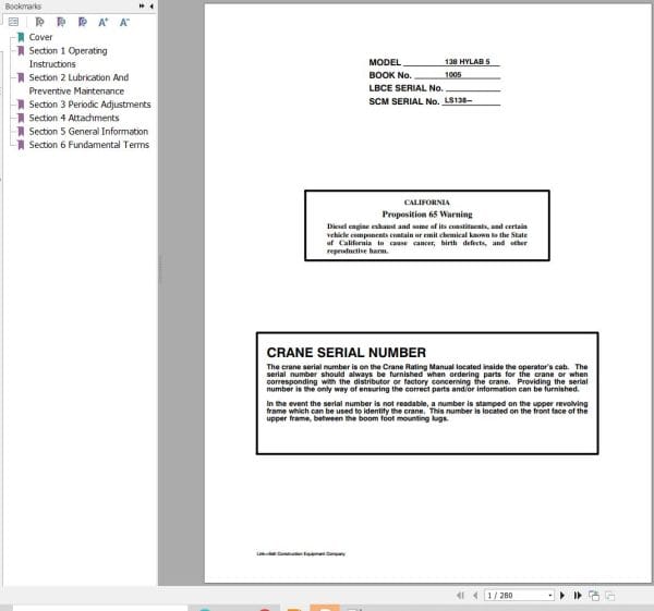 Link Belt Crane 138 HYLAB 5 Operation Manual (1)