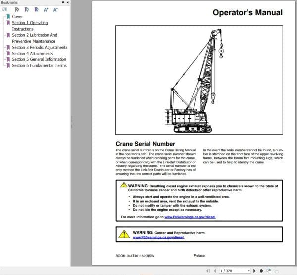 Link Belt Crane 228 HSL Operation Manual (1)