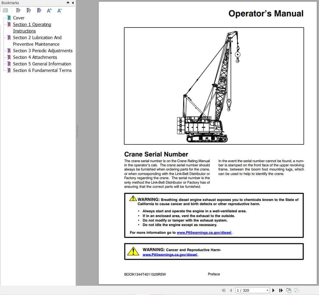 Link Belt Crane 228 HSL Operation Manual (1)