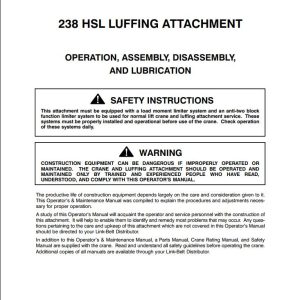 Link Belt Crane 238 HSL Luffering Attachment Operation Manual (1)