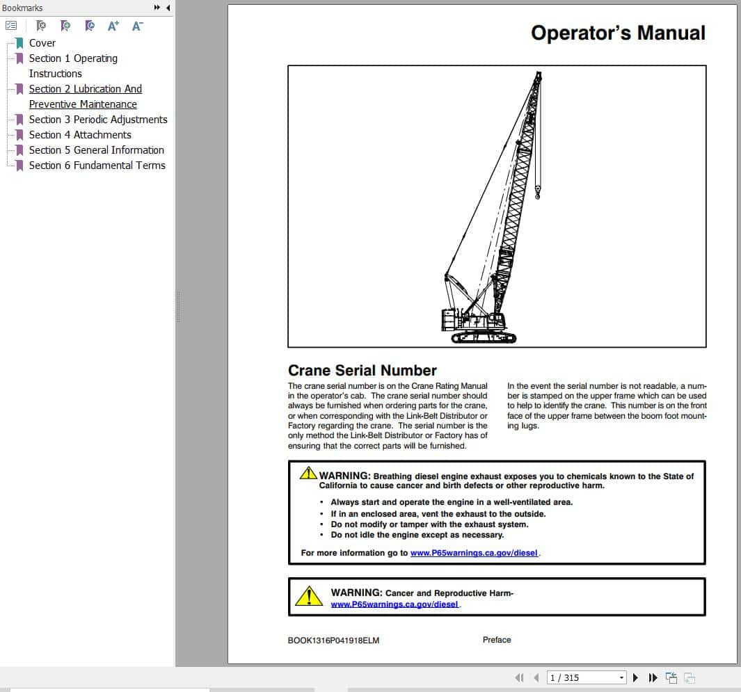 Link Belt Crane 238 HSL Operation Manual (1)