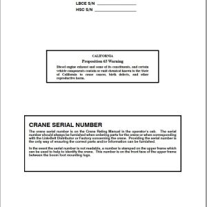 Link Belt Crane 238 HSL Service Manual (1)