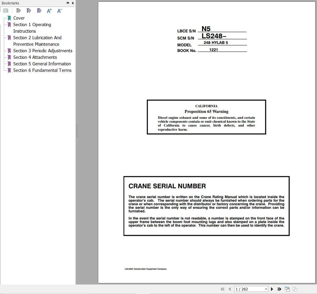 Link Belt Crane 248 HYLAB 5 Operation Manual (1)