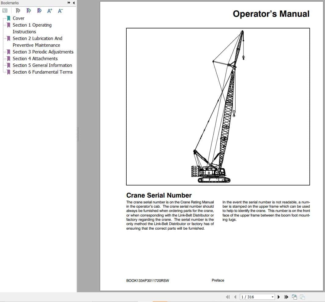 Link Belt Crane 298 HSL Operation Manual (1)